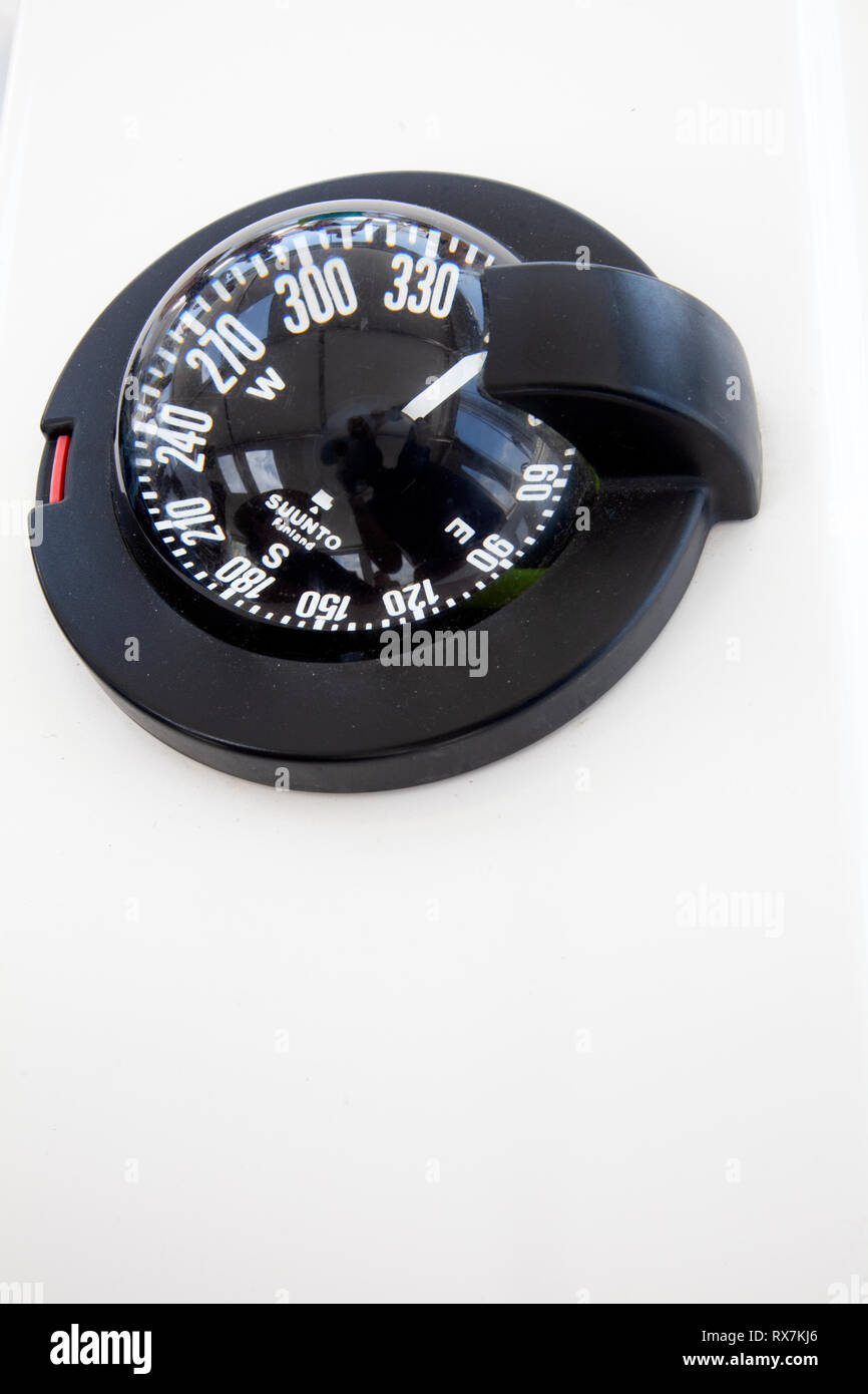 Boats Deck Compass Stock Photo Alamy