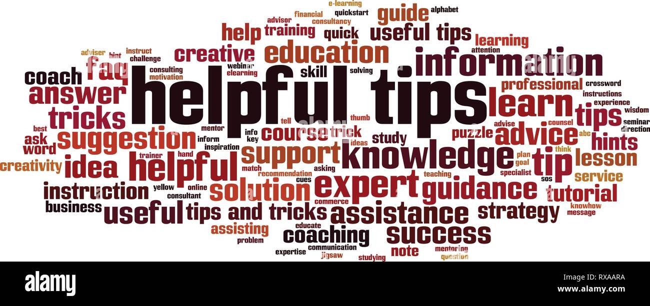 Helpful tips word cloud concept. Vector illustration Stock Vector Image & Art Alamy