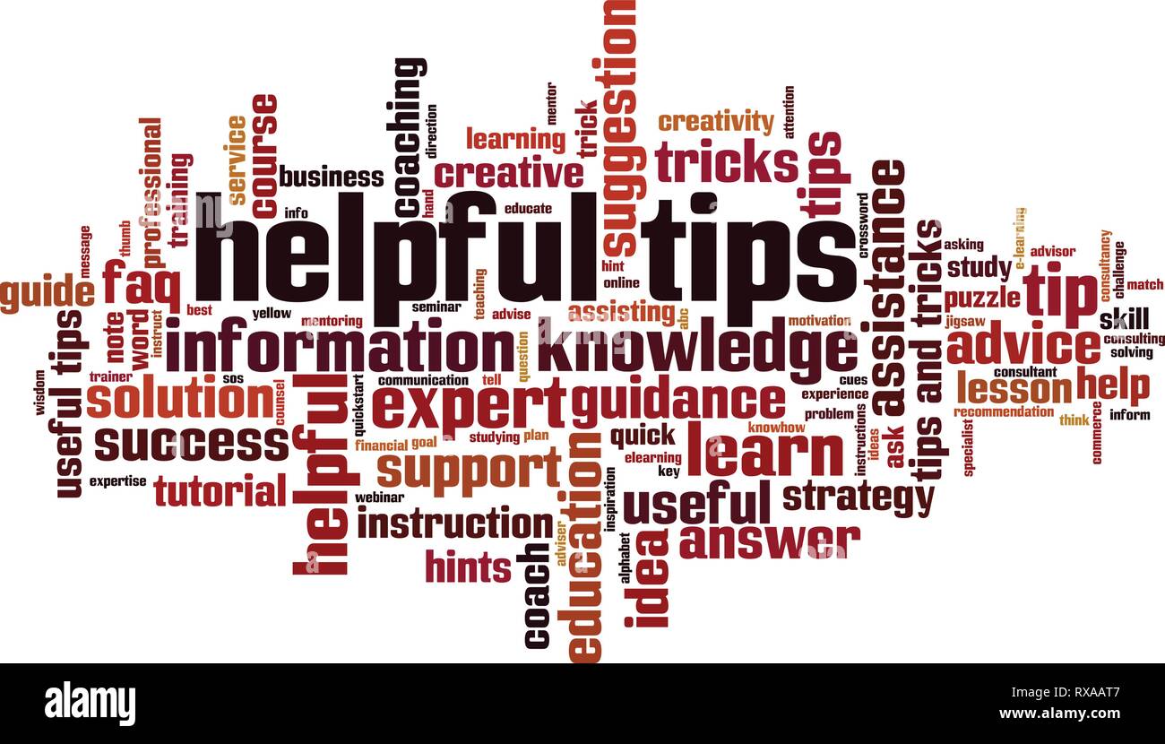 Helpful tips word cloud concept. Vector illustration Stock Vector Image & Art Alamy