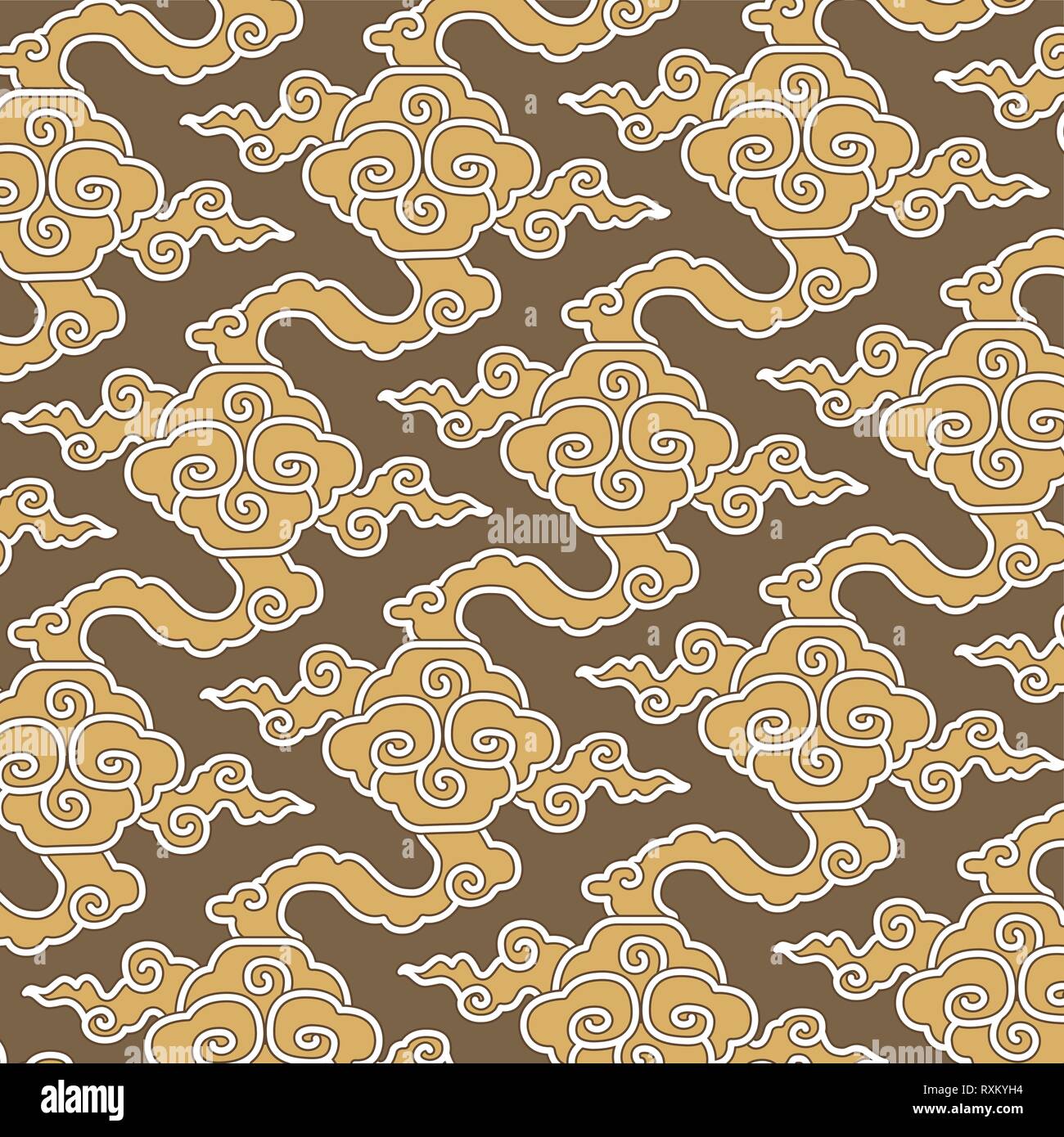 Chinese cloud pattern vector. Gold background Stock Vector Image & Art