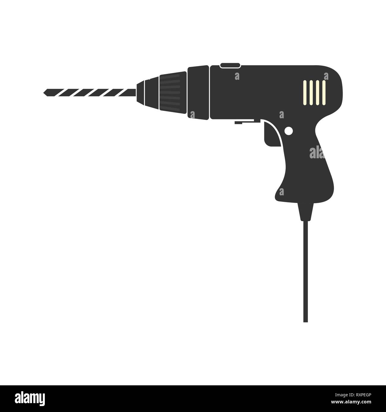 Drill, hand electric tool, simple flat design Stock Vector Image & Art