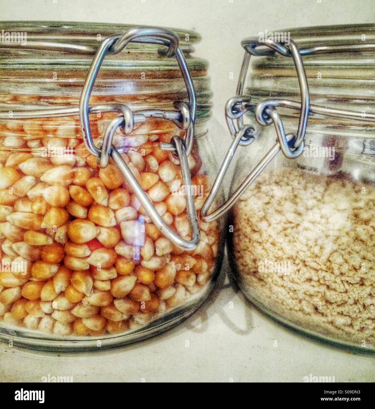Storage Jars on a kitchen shelf Stock Photo Alamy