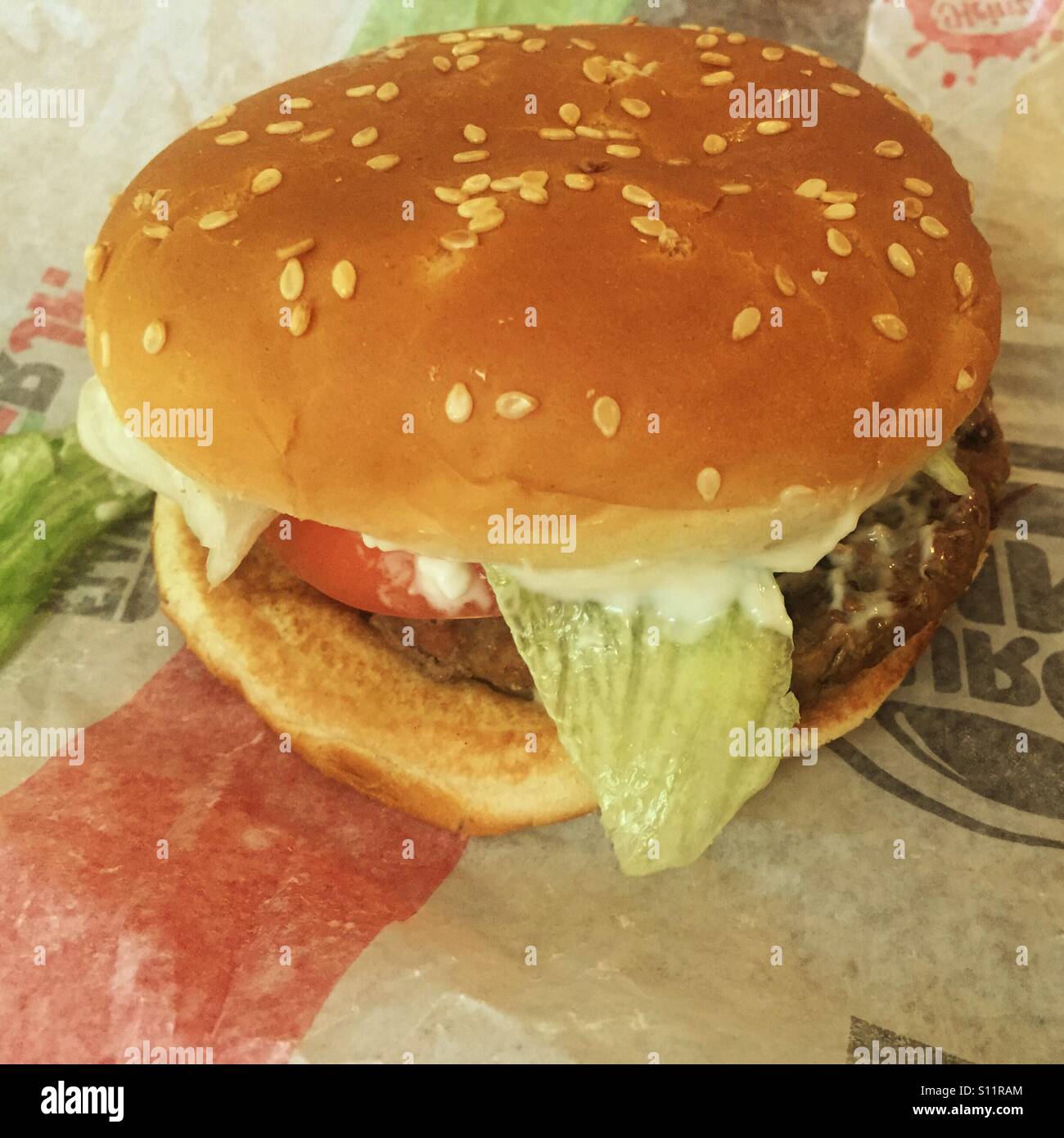 Burger King Whopper Jr Stock Photo Alamy