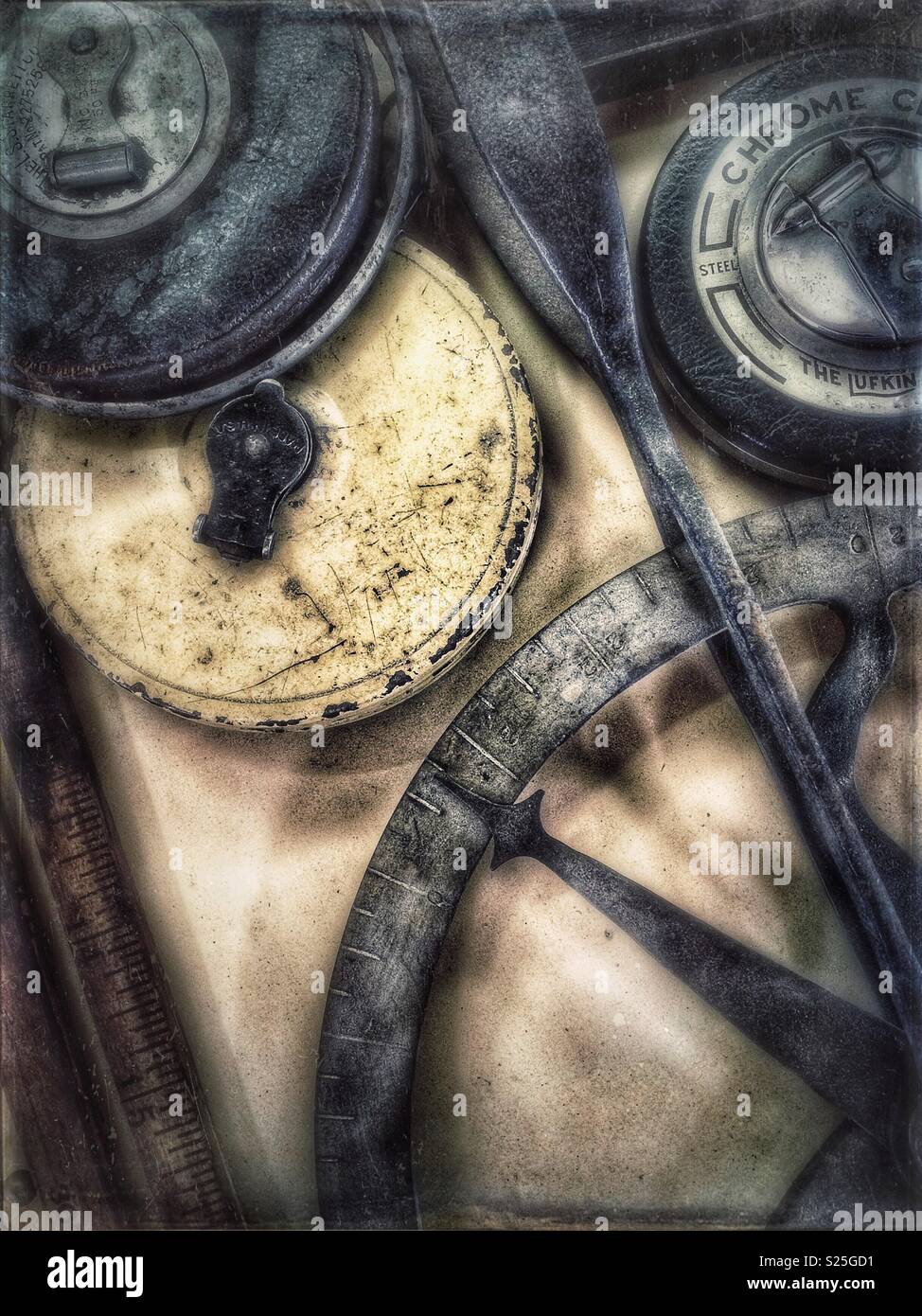 Antique measuring instruments Stock Photo Alamy