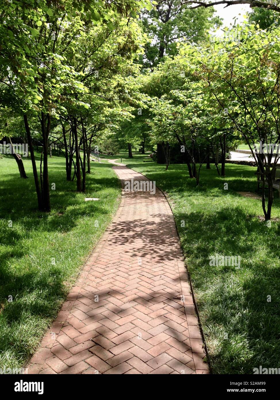 Shady Park Path Stock Photo Alamy