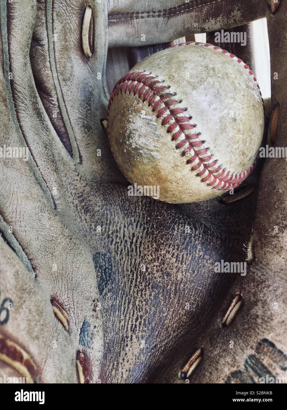 Baseball in glove Stock Photo Alamy