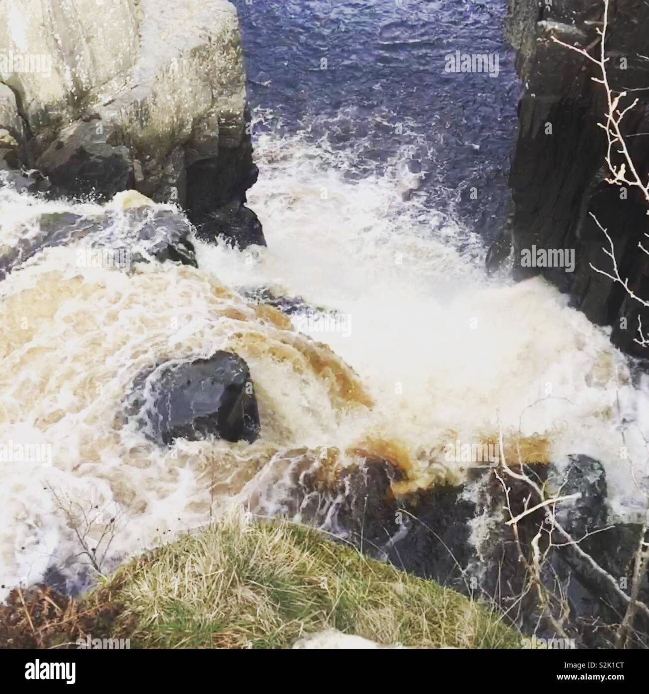 High force waterfall Stock Photo Alamy