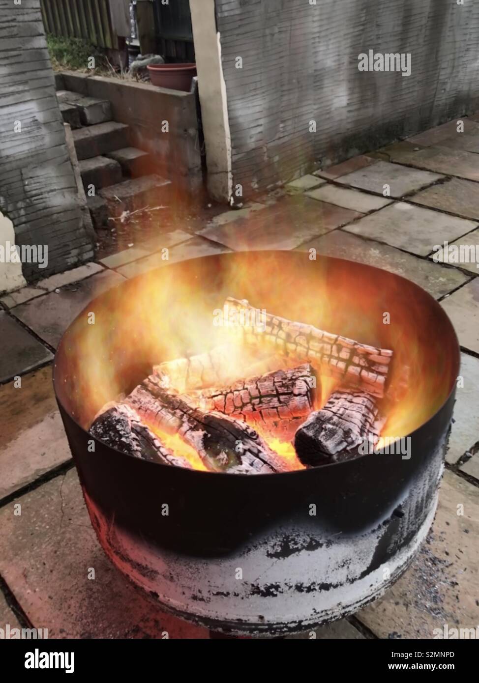 Fire pit, long exposure Stock Photo Alamy