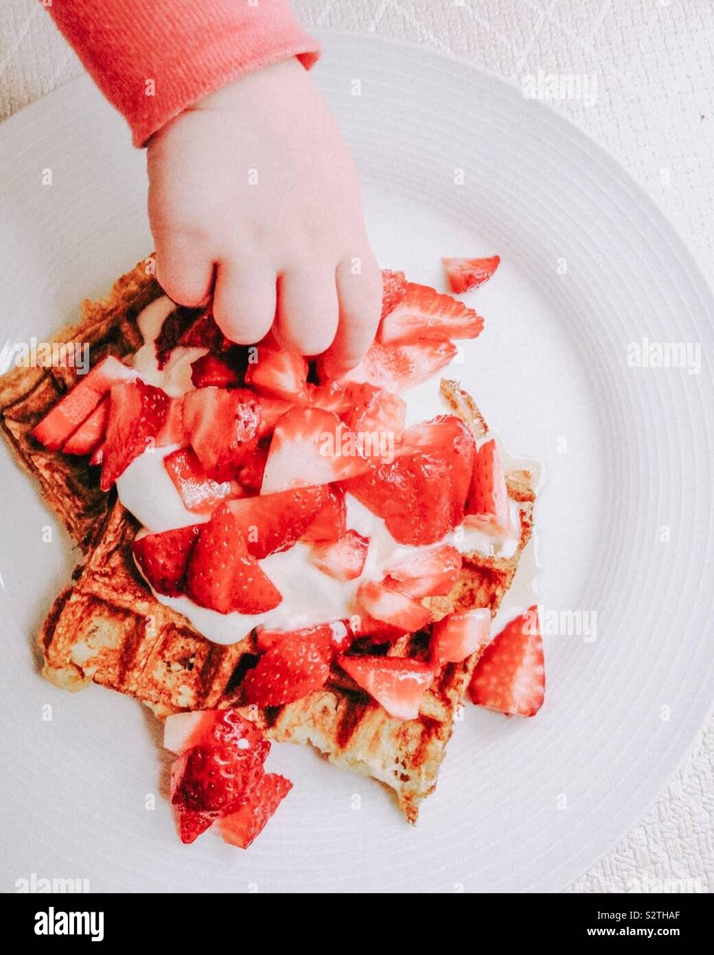 Child’s hand stealing breakfast Stock Photo Alamy