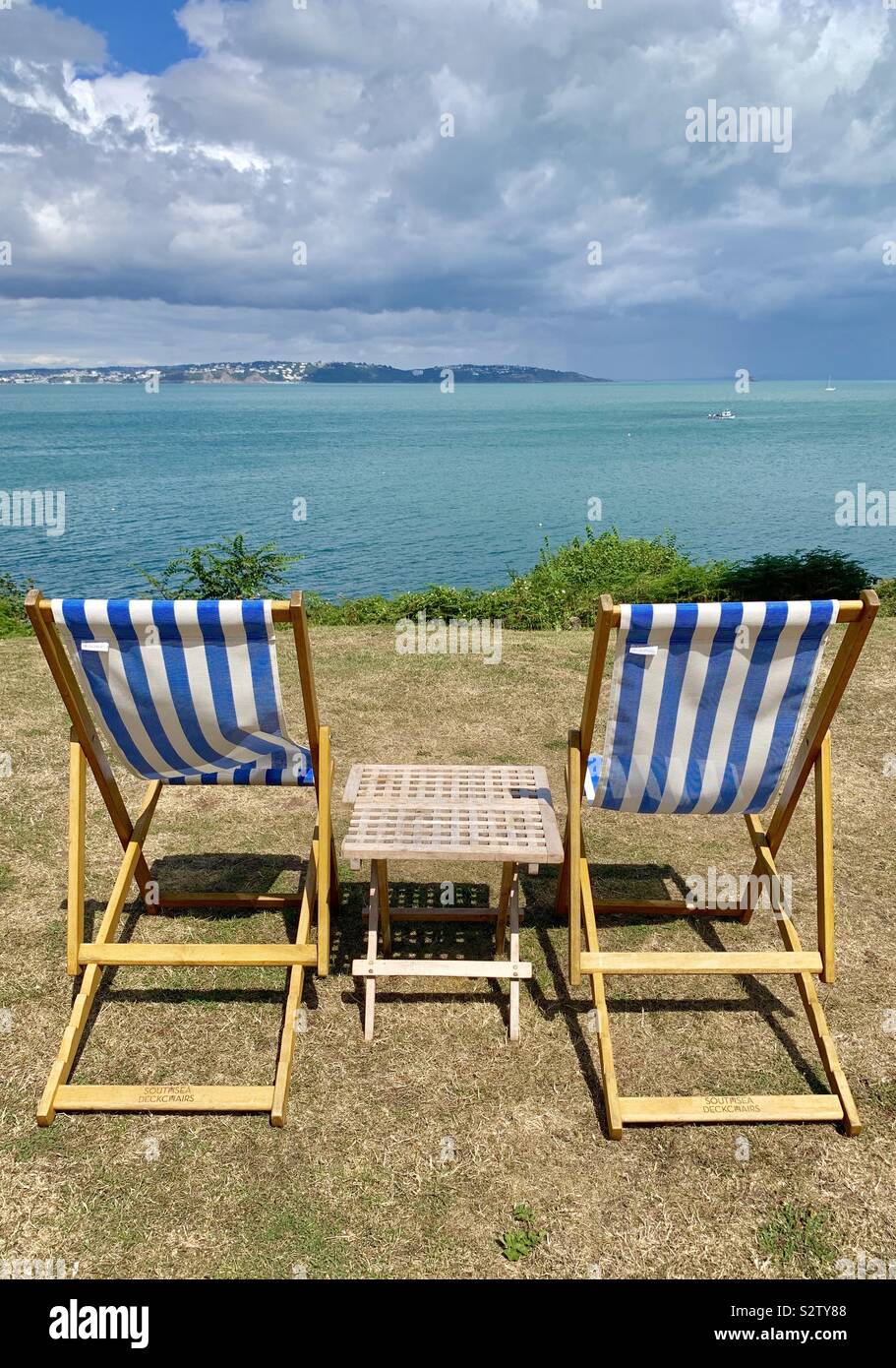 Summer deck chairs Stock Photo Alamy