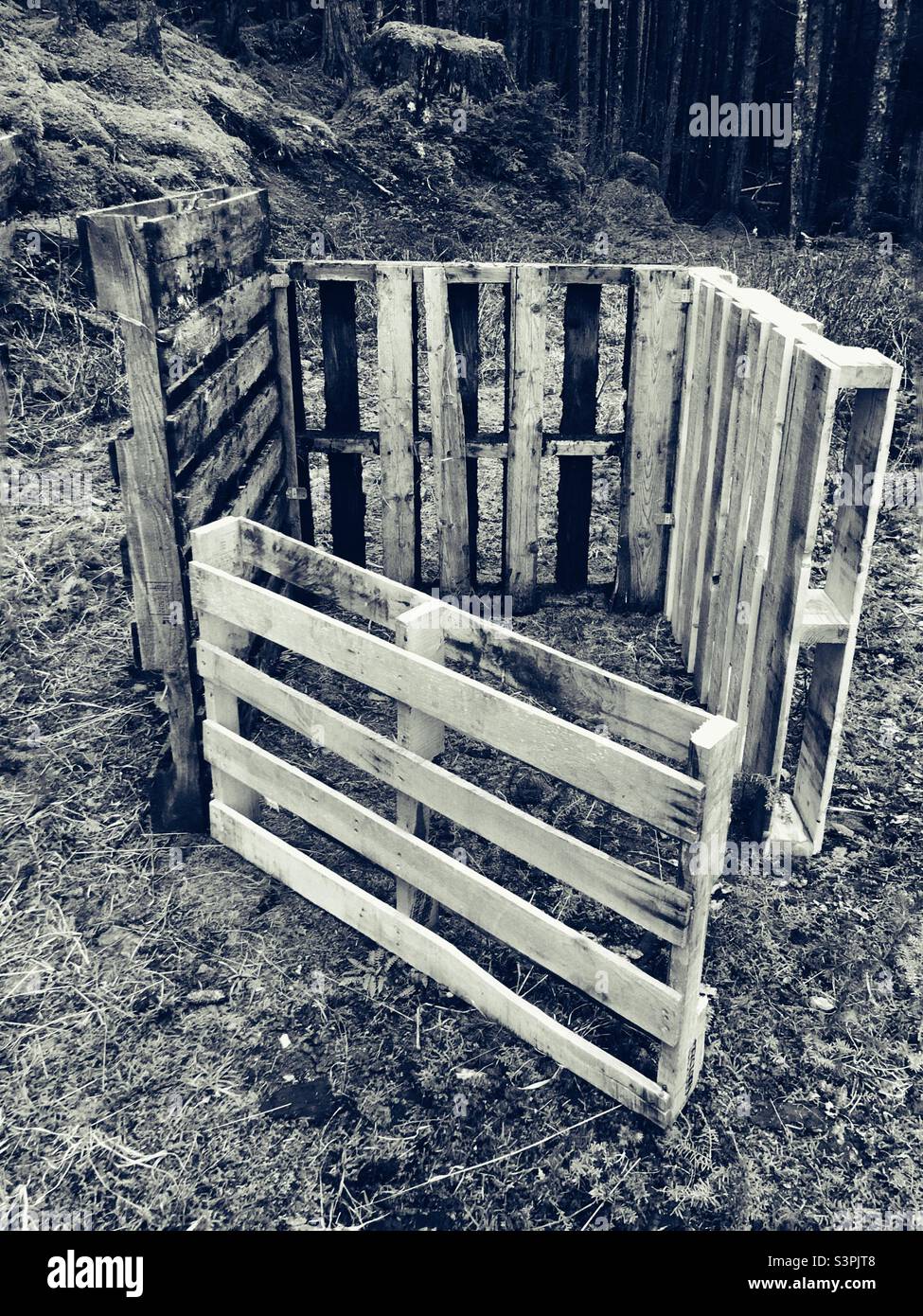 Compost bin construction Stock Photo Alamy