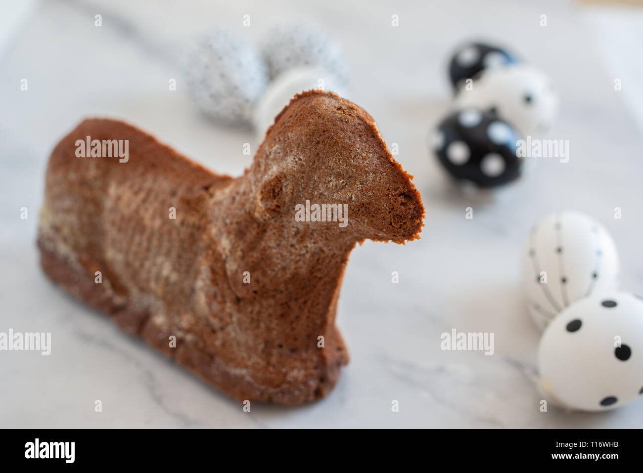 Chocolate Easter Lamb Cake Stock Photo Alamy