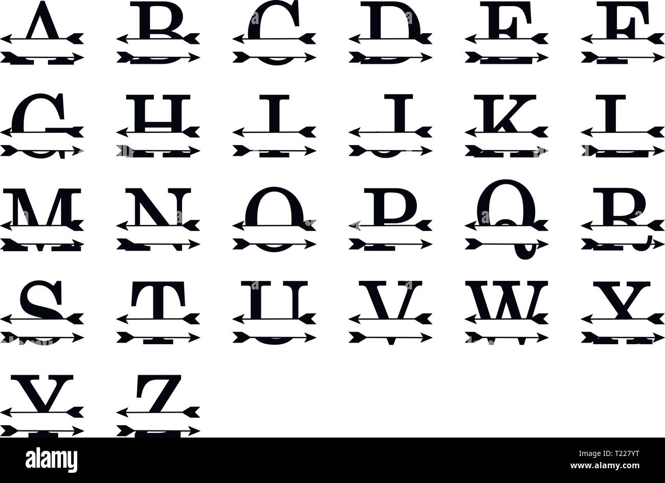 Chevron Split Letter Alphabet