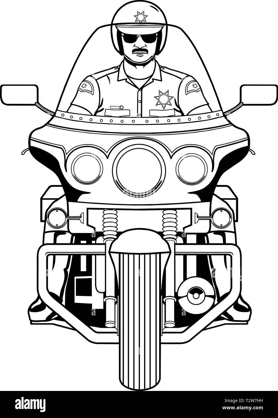 Police Motorcycle Coloring Pages