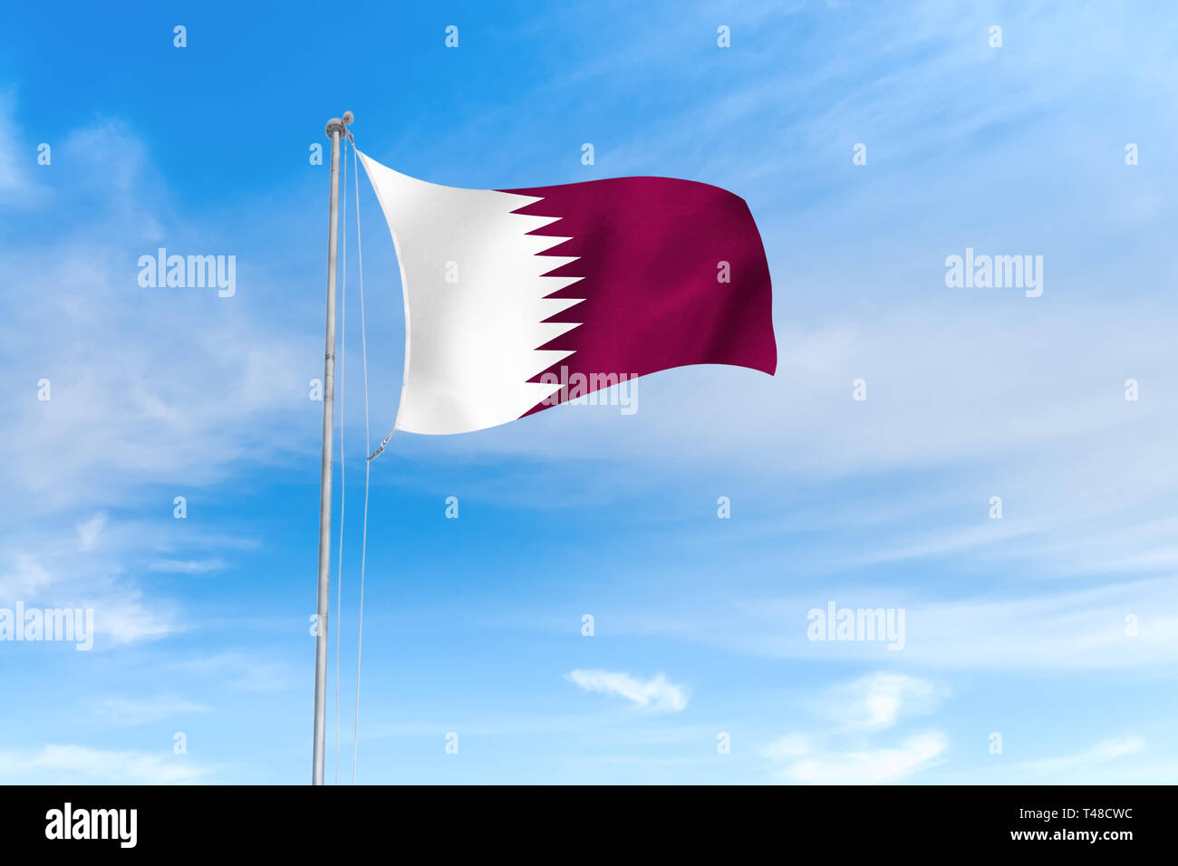 Qatar National Flag High Resolution Stock Photography and Images Alamy