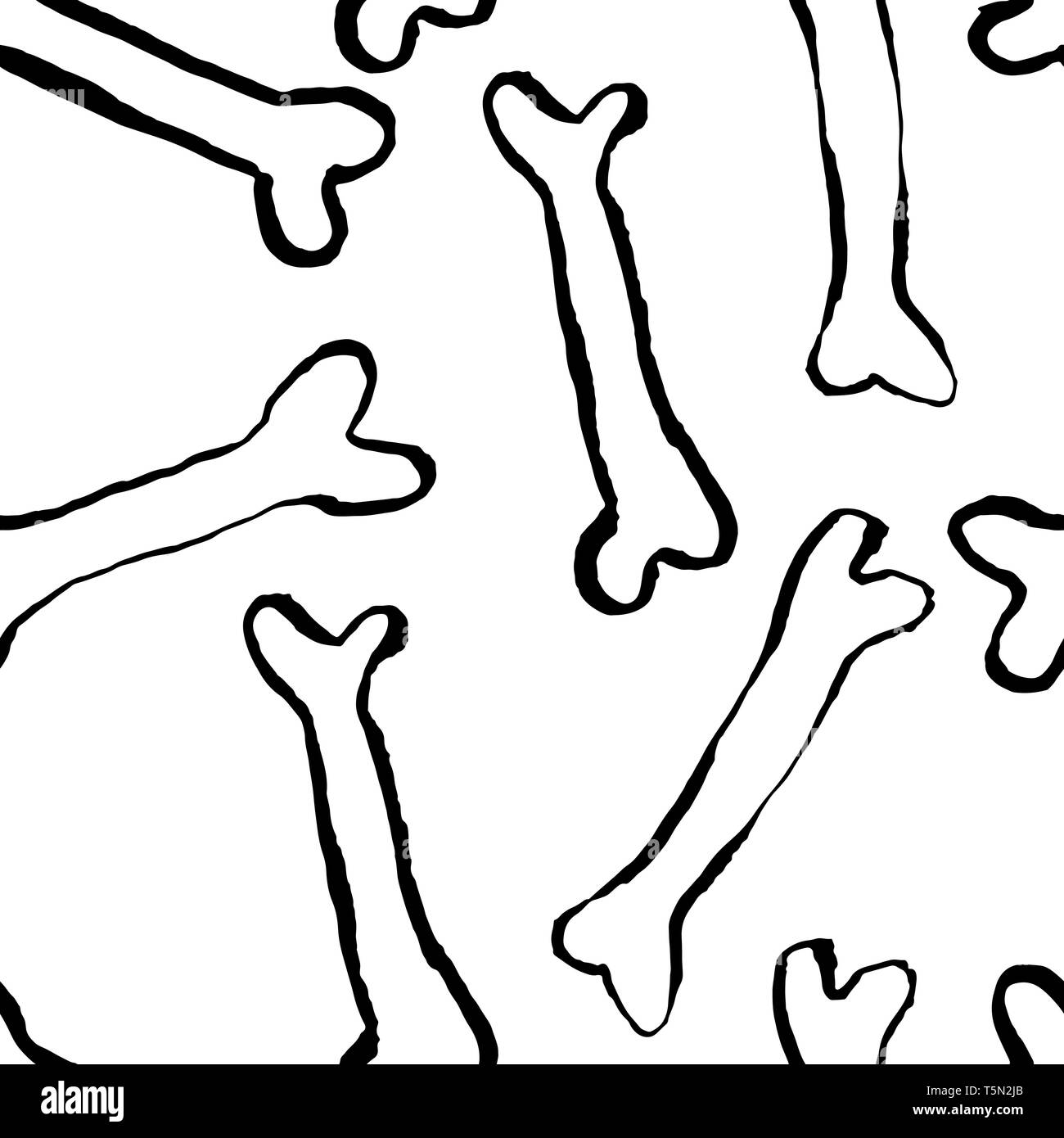 Seamless bones pattern. Pet shop vector background Stock Vector Image