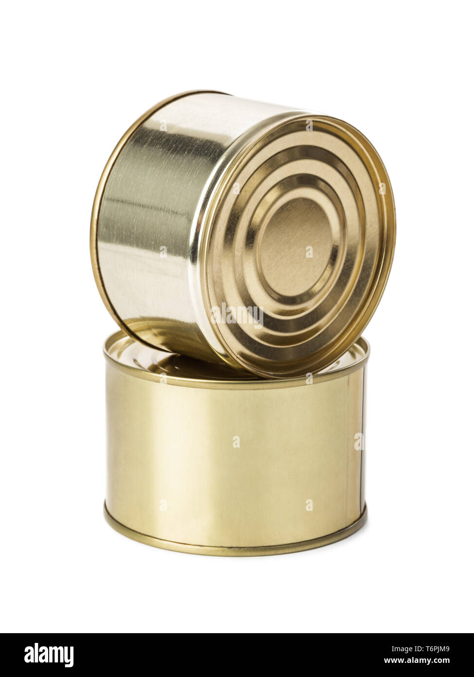 Two tin cans Stock Photo Alamy
