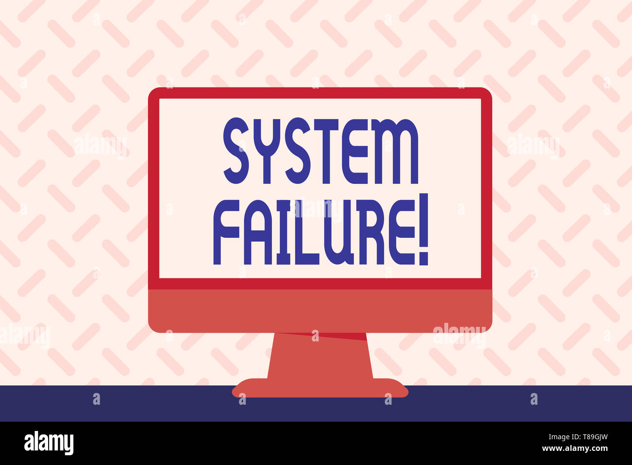 Text sign showing System Failure. Business photo showcasing Occur