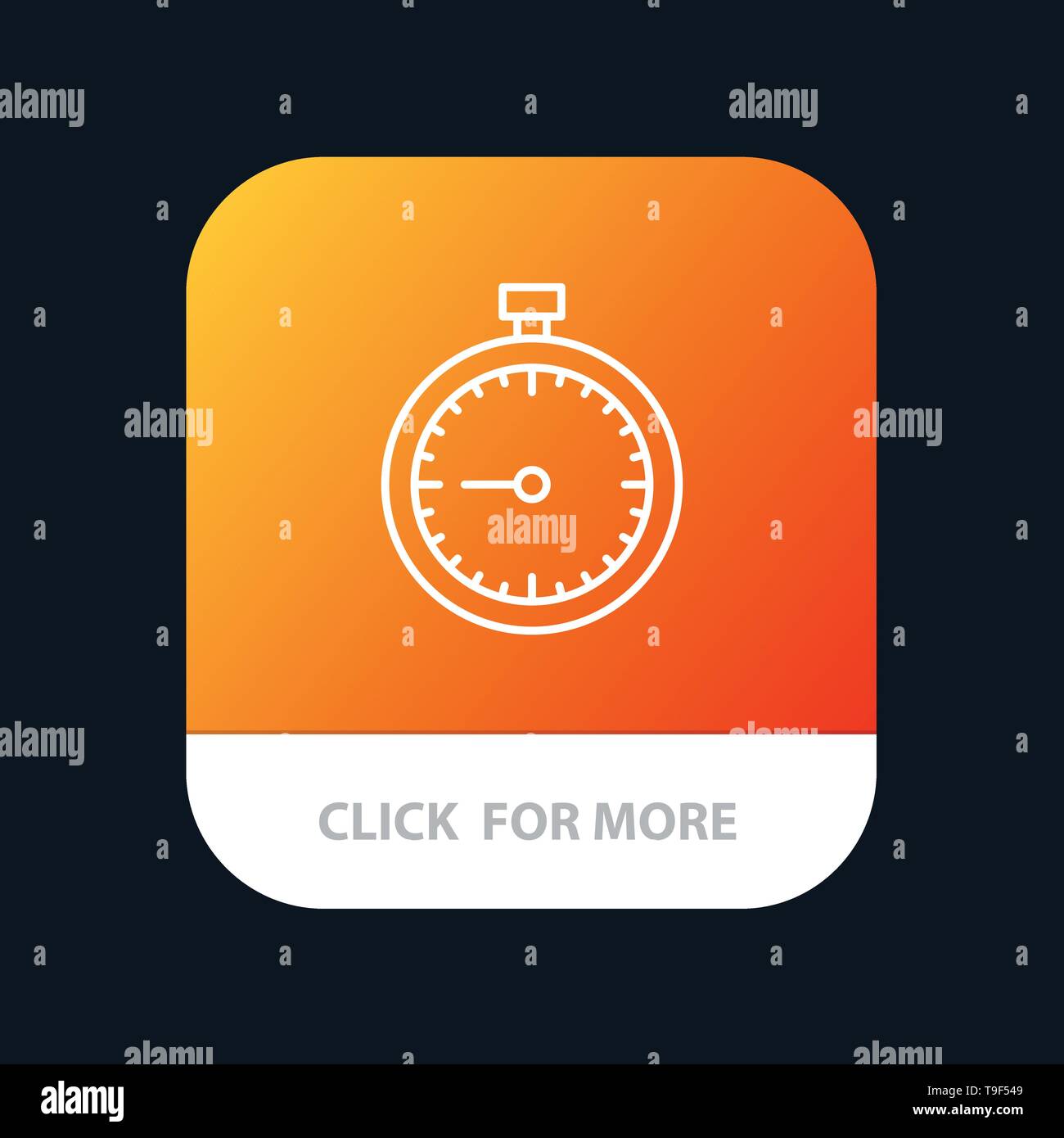 Stopwatch, Clock, Fast, Quick, Time, Timer, Watch Mobile App Button