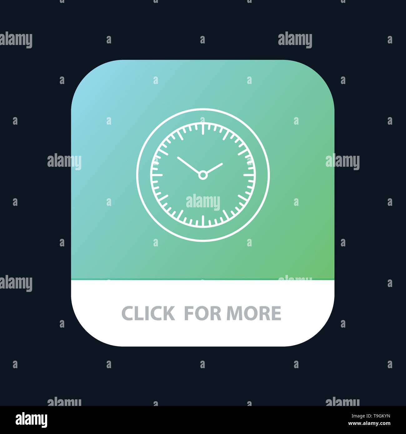 Time, Watch, Minutes, Timer Mobile App Button. Android and IOS Line