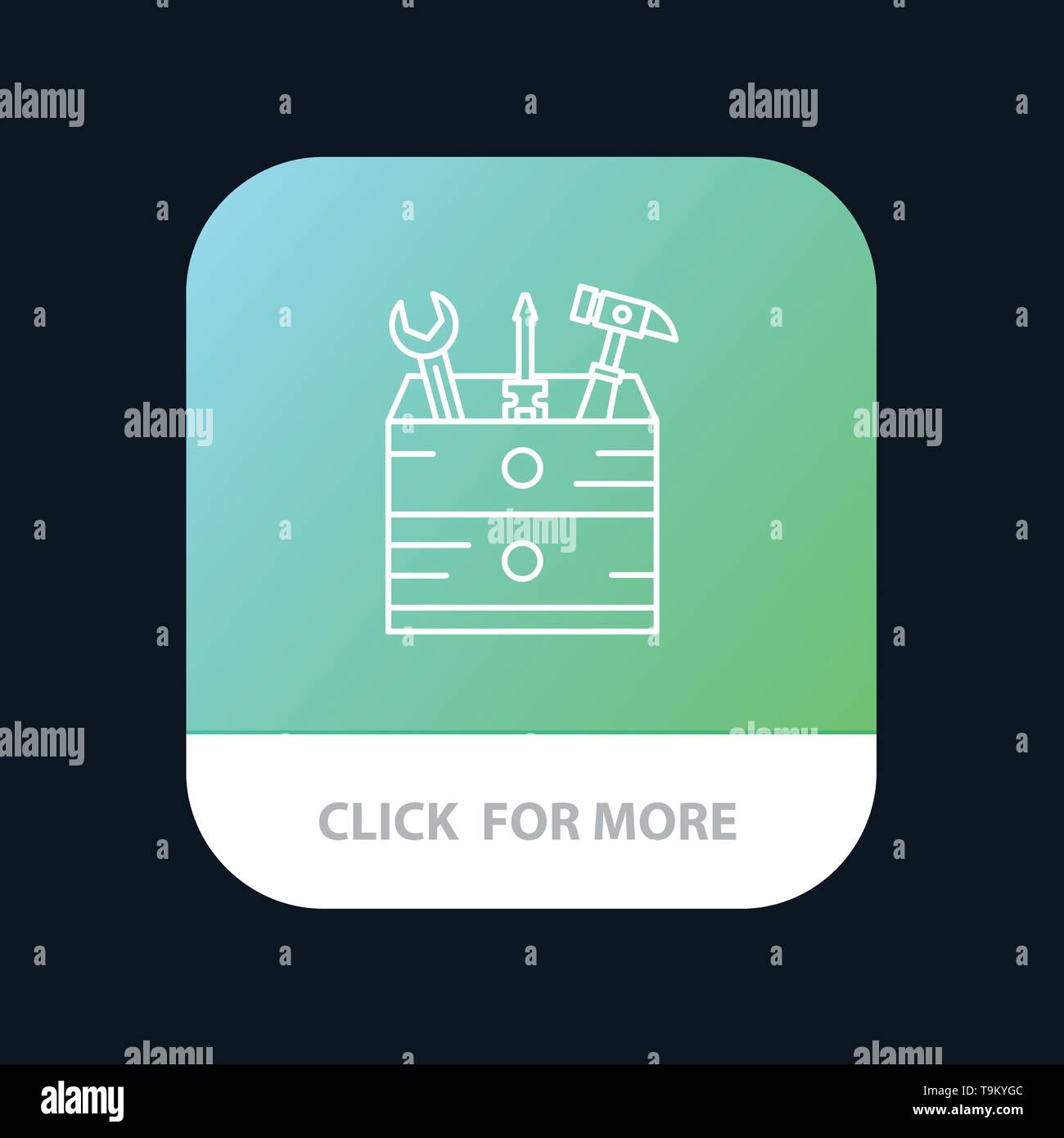 Tool, Box, Carpenter, Tools Mobile App Button. Android and IOS Line
