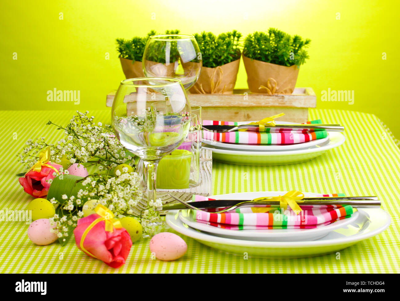 Easter table setting Stock Photo Alamy