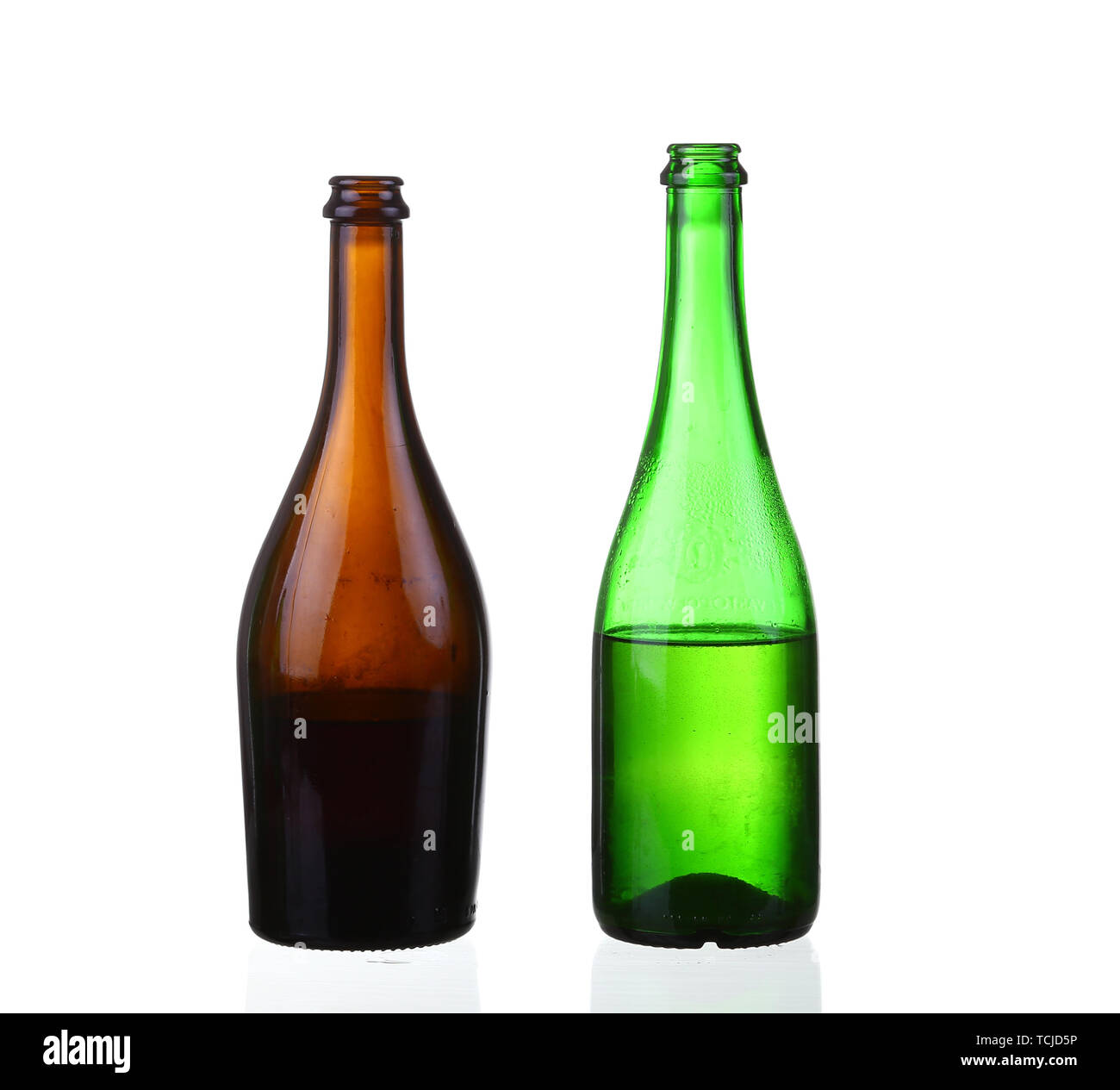 Two empty champagne bottles Stock Photo Alamy