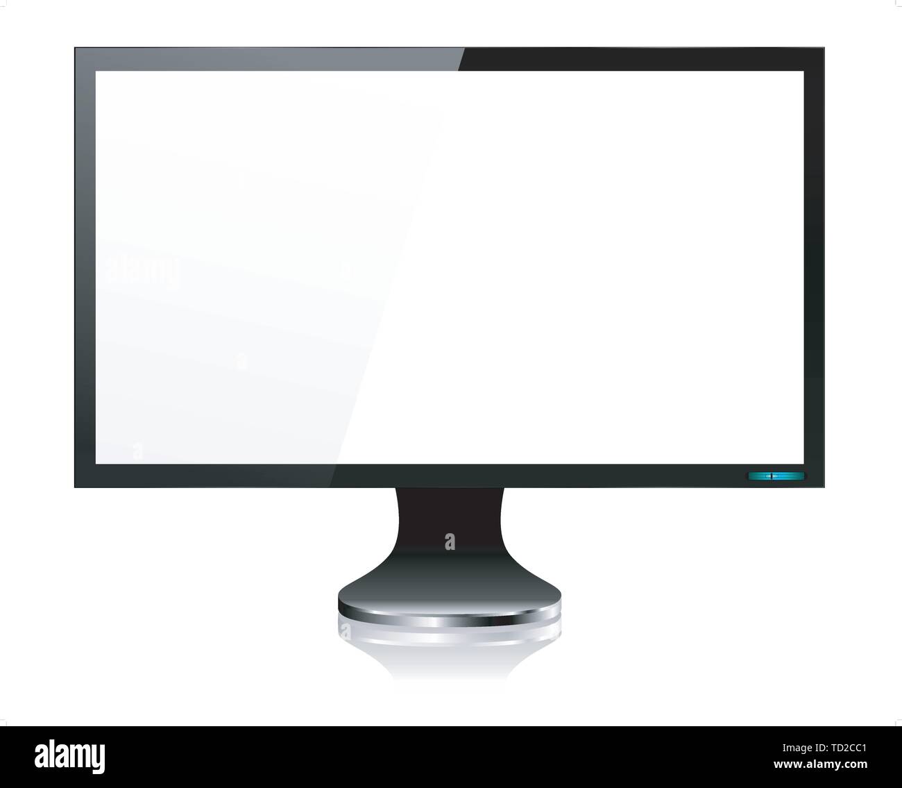 LCD Computer Monitor Screen Vector with grouped items, named layers