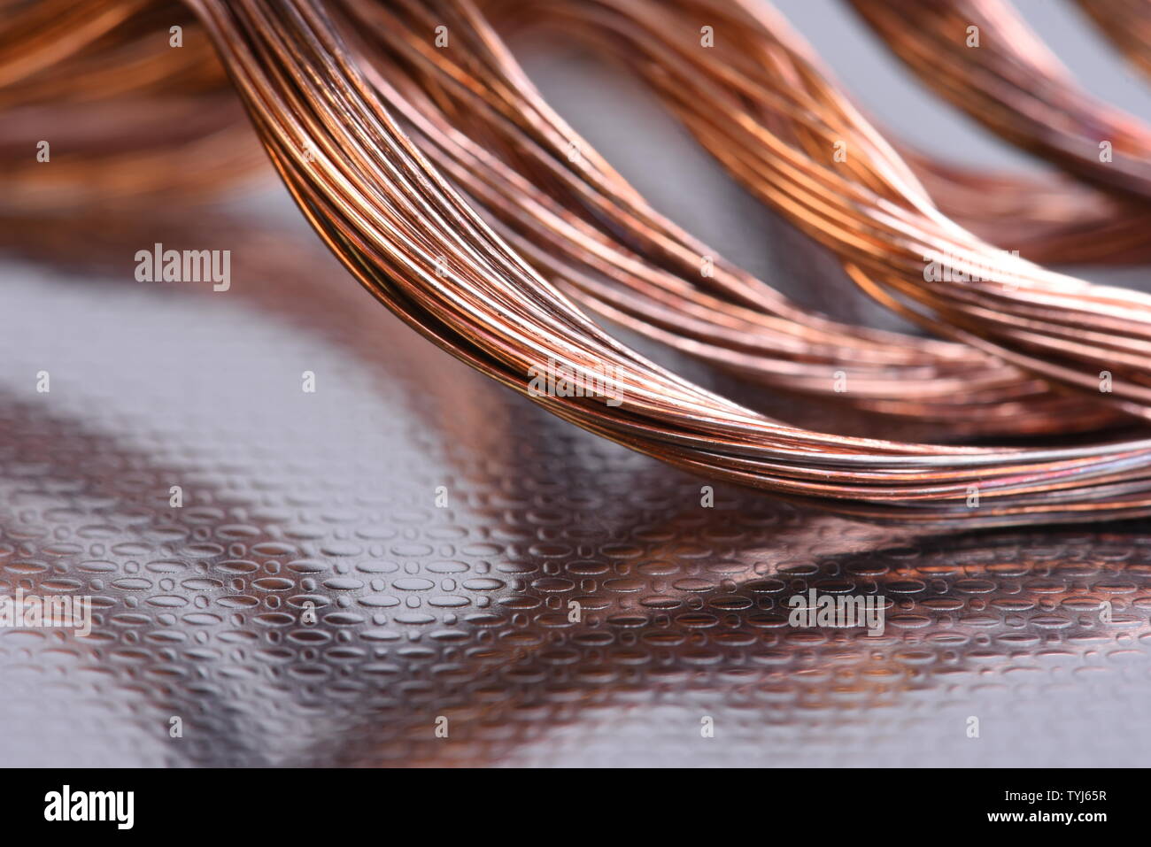 Copper wire raw materials Stock Photo Alamy