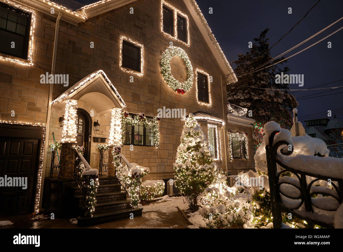 Christmas Decorations, Brooklyn Stock Photo Alamy