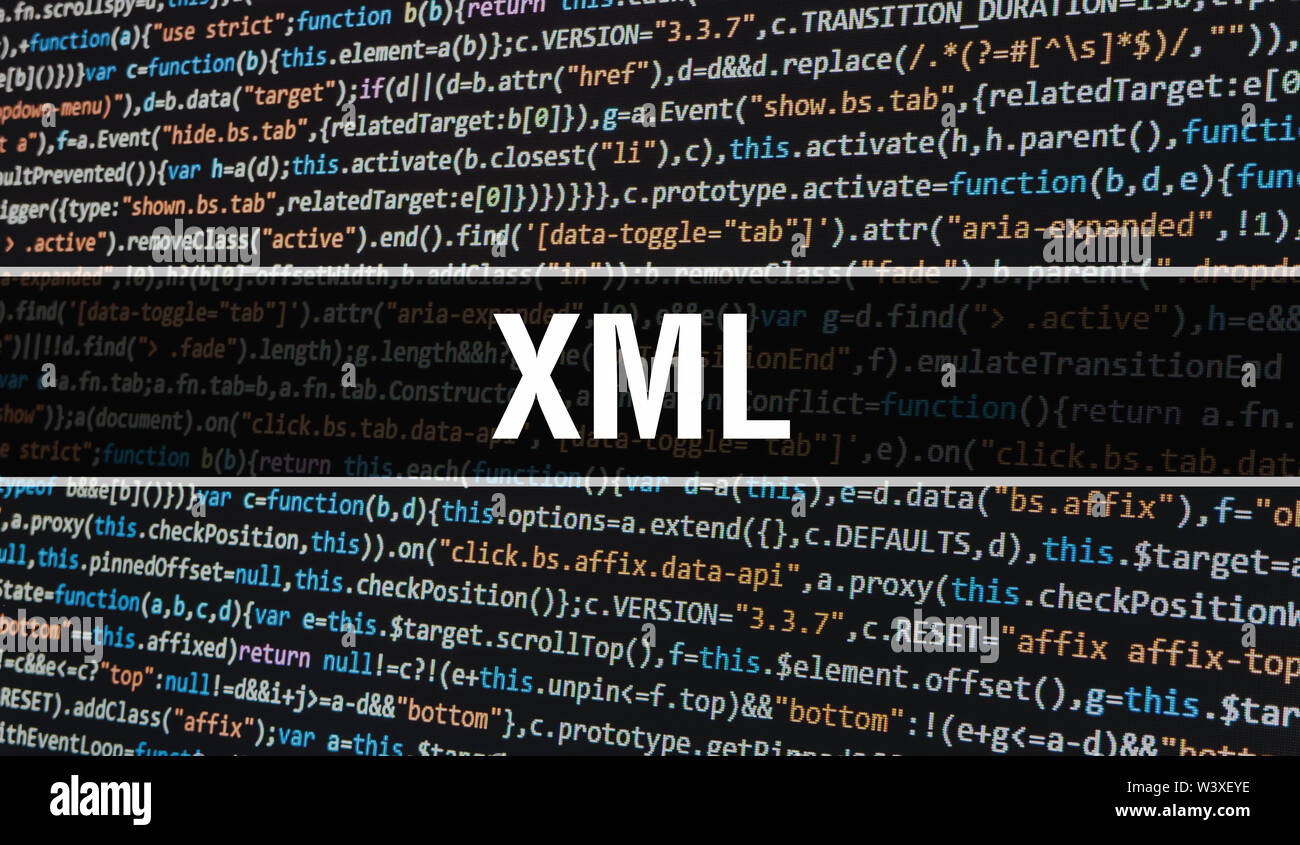 XML with Abstract Technology Binary code Background.Digital binary data