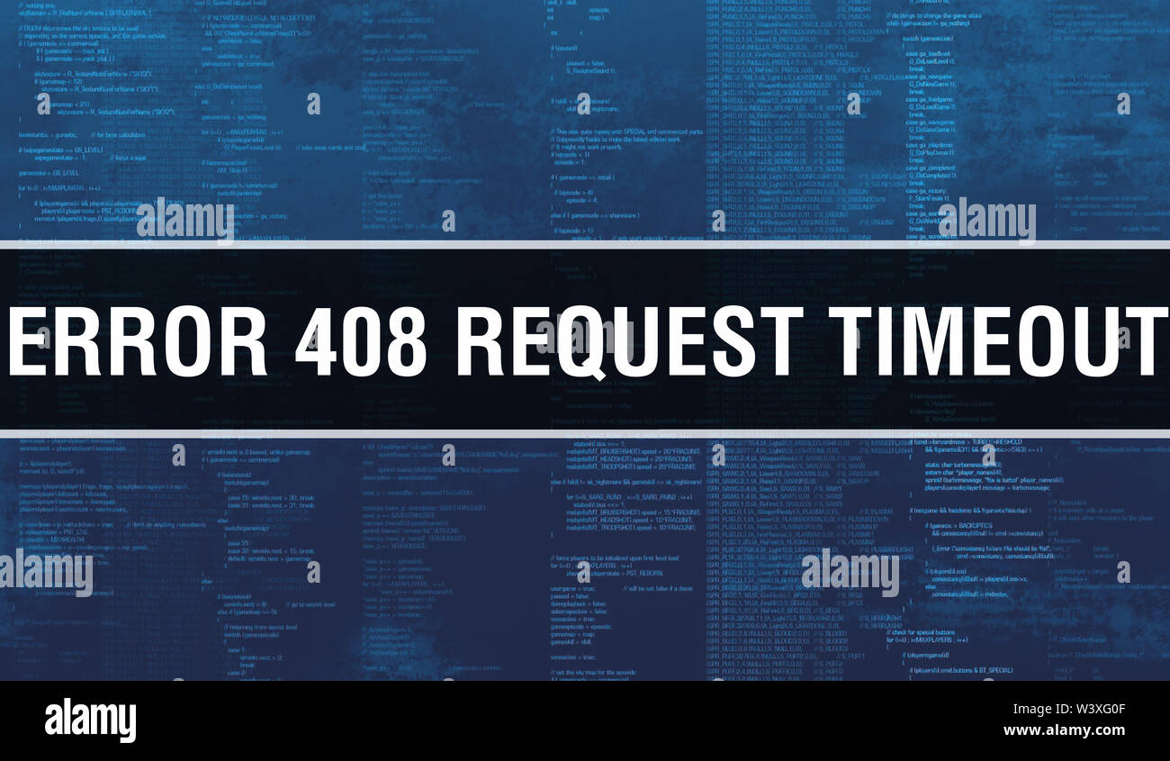 Error 408 Request Timeout with Digital java code text. Error 408