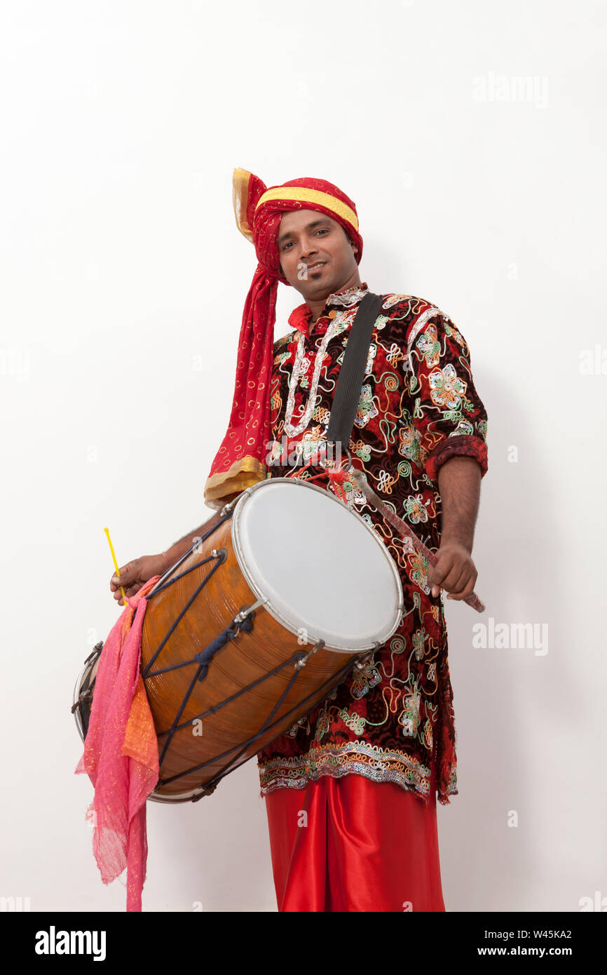 Indian drum man hires stock photography and images Alamy