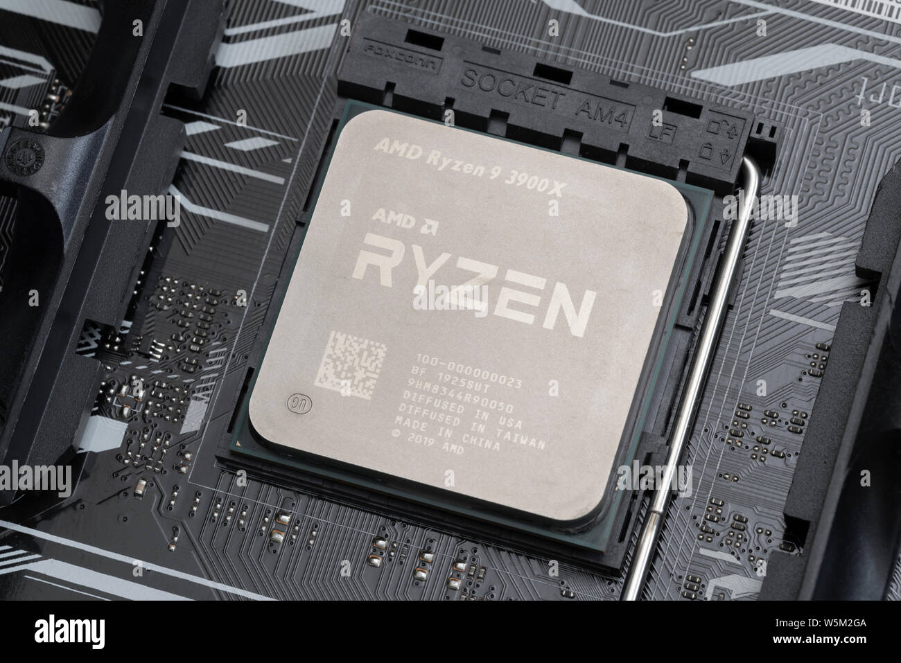 Third generation Ryzen processor on motherboard Stock Photo Alamy