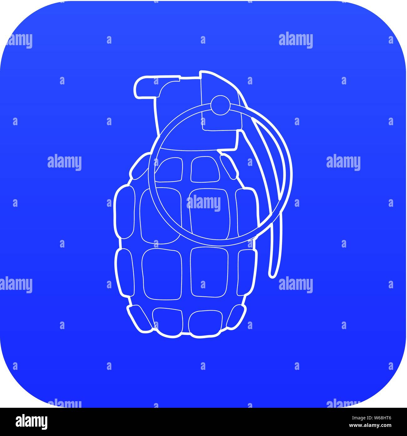 Hand grenade icon blue vector Stock Vector Image & Art Alamy
