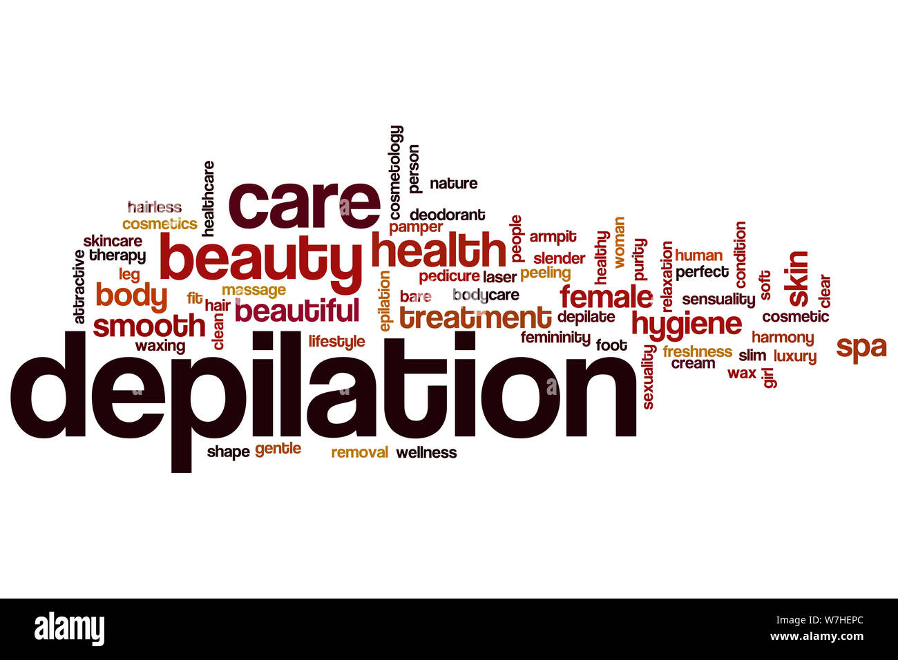 Depilation word cloud concept Stock Photo Alamy
