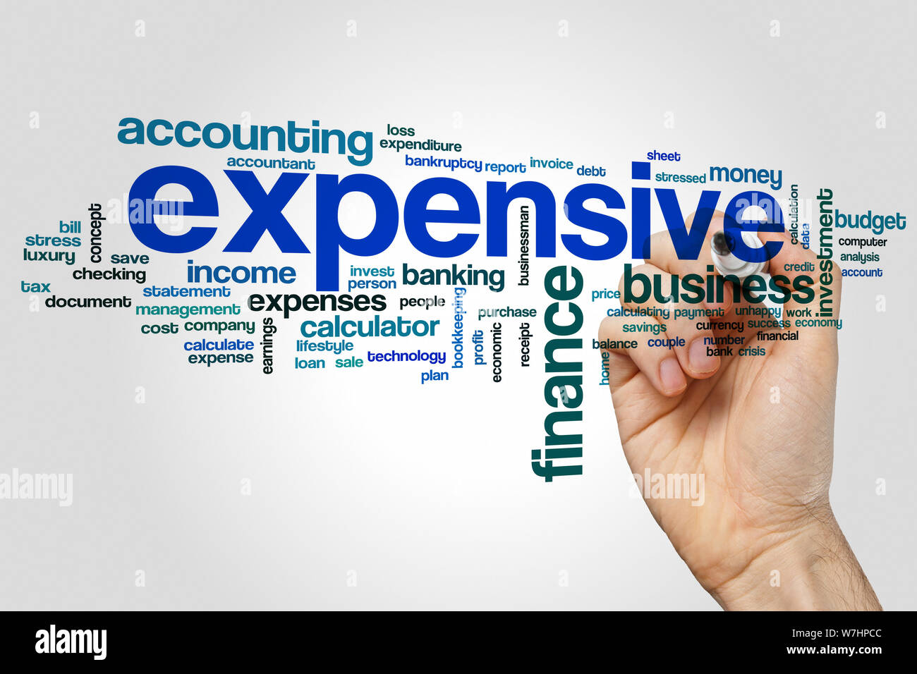 Expensive word cloud concept Stock Photo Alamy
