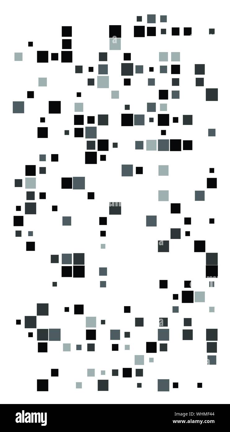 Random squares mosaic pattern. Pixelated, fragmentation halftone design