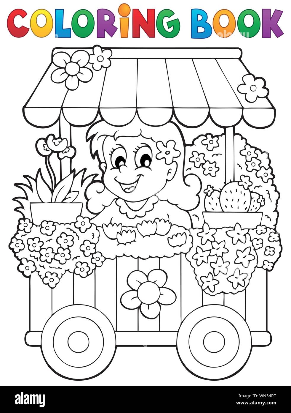 Coloring book flower shop theme 1 Stock Vector Image & Art Alamy