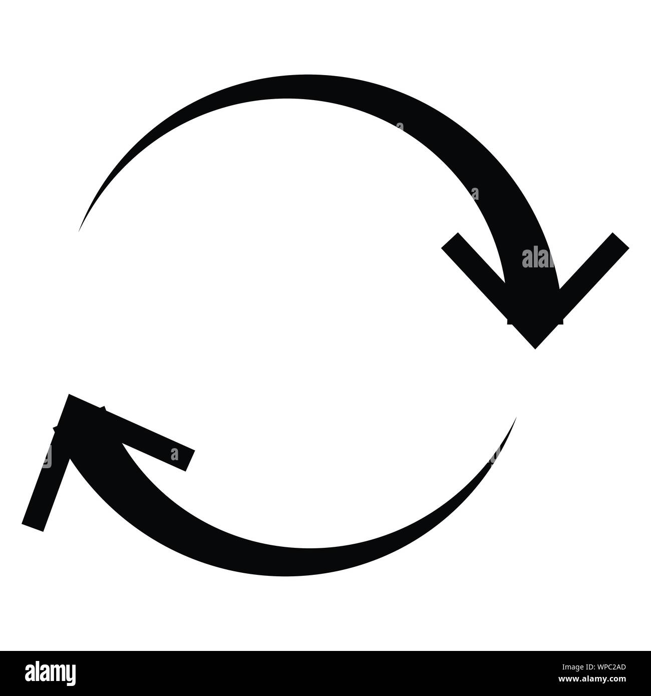 Circular, circle arrow right. Radial arrow icon, symbol. Clockwise