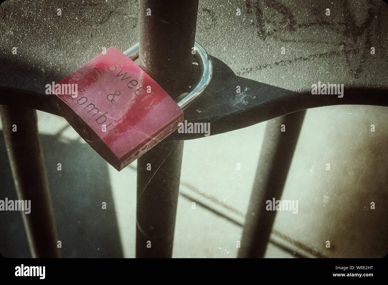 Padlock With Text Stock Photo Alamy