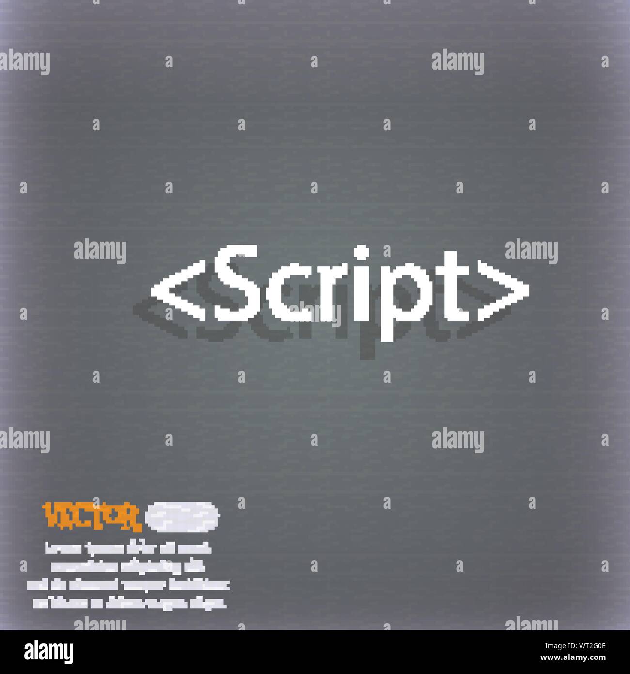 Script sign icon. Javascript code symbol. On the bluegreen abstract background with shadow and