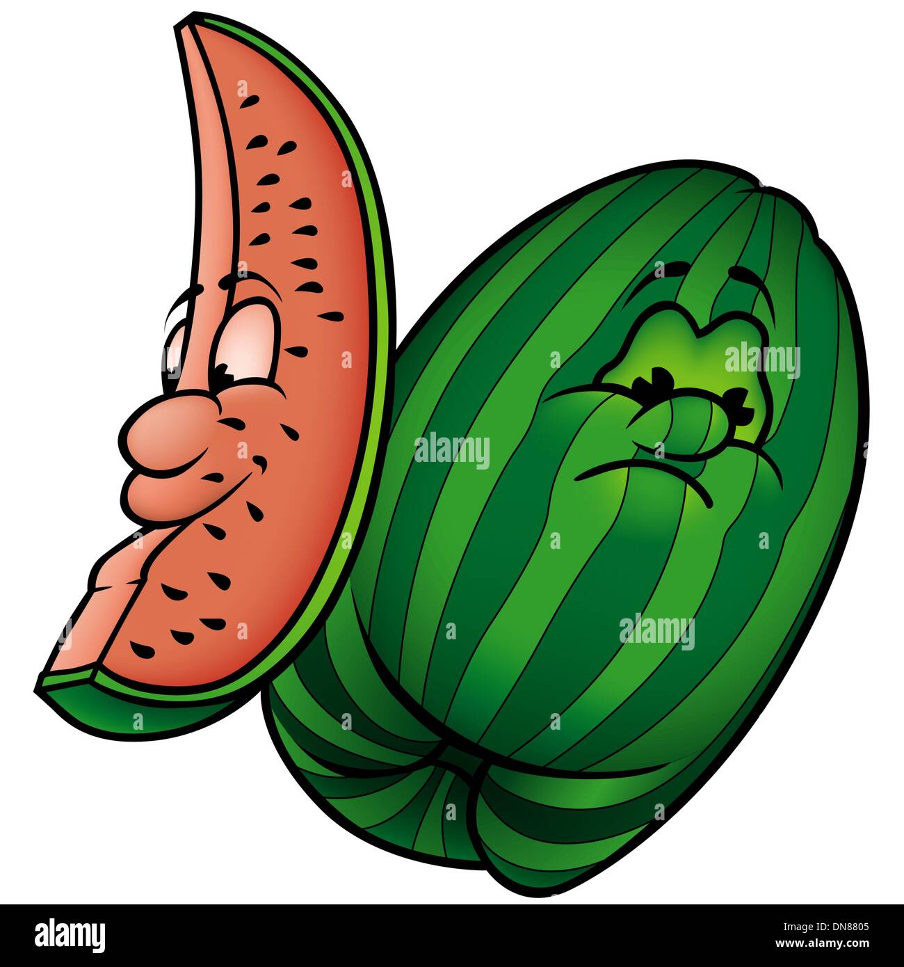 Melon fruit cartoon illustration Fotos und Bildmaterial in hoher