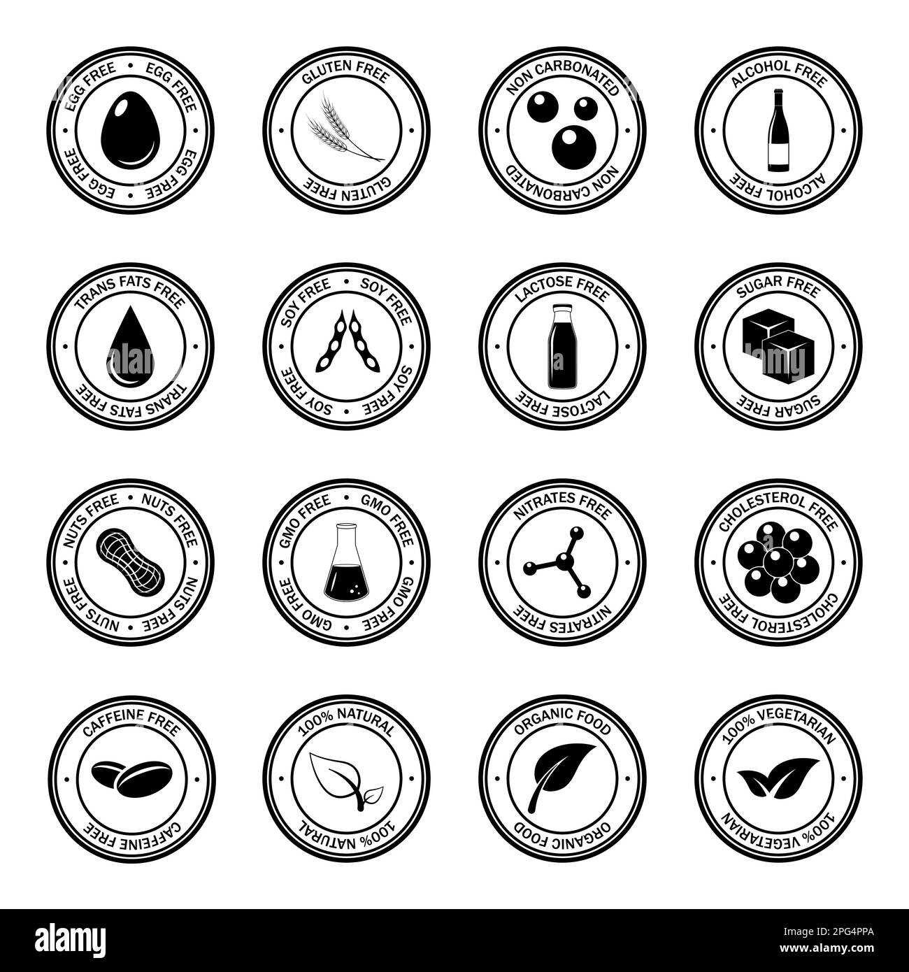 Allergen iconos vector set Imagen Vector de stock Alamy