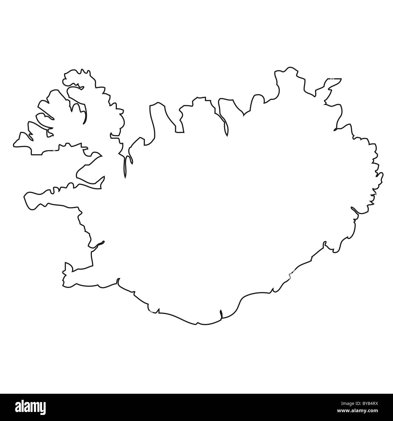 Esquema, Mapa de Islandia Fotografía de stock Alamy