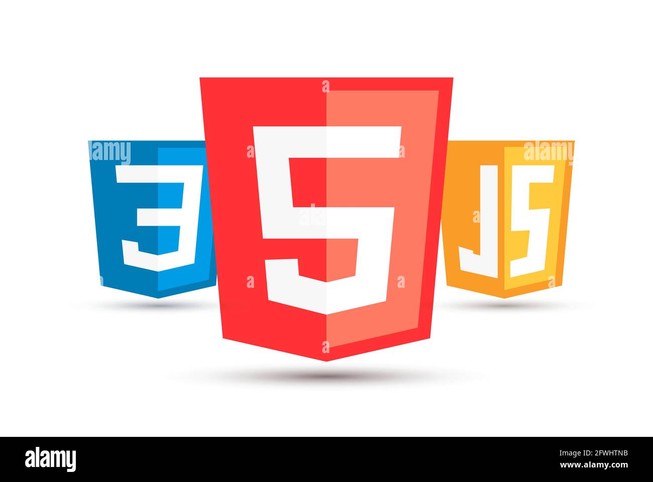 Jeu d'icônes HTML5 CSS3 JS. Logo de développement  jeu d'icônes de