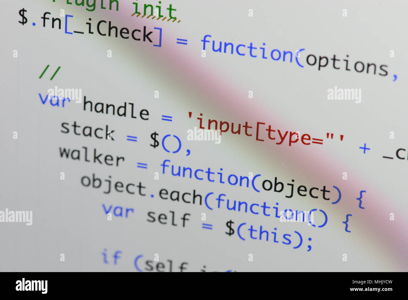 Du vrai code Java Script l'élaboration d'écran. Flux de