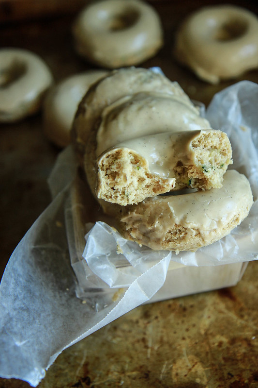 Zucchini Donuts with Vanilla Espresso Glaze Vegan and Gluten Free