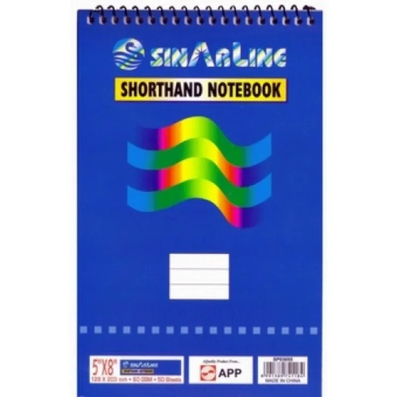 Sinarline Top Spiral Shorthand Ruled Notebook A5 Size 140 Pages