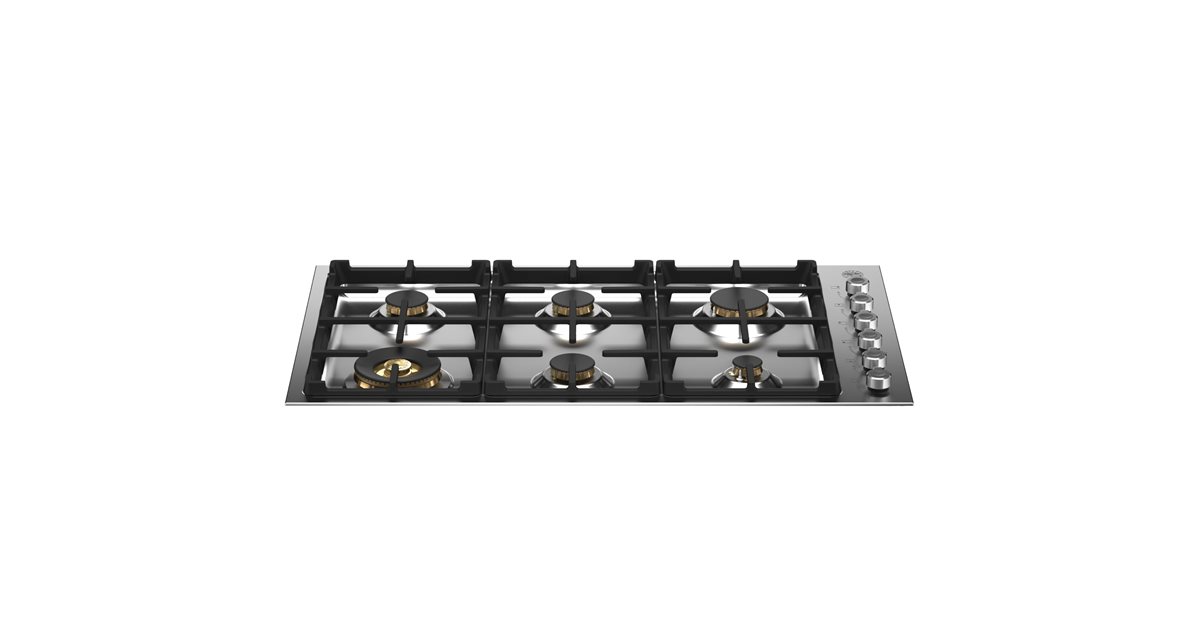 36 Dropin Gas Cooktop 6 brass burners Bertazzoni